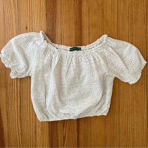 Summer white croc top🥥🤍🦙🦓. All cotton fabric, super cute and girly.